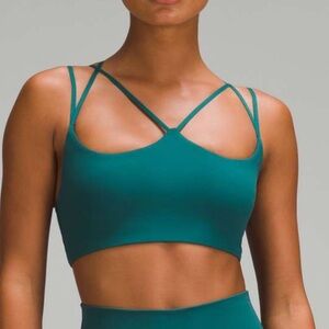 Lululemon Nulu Strappy Yoga Bra Light Support, A/B Cup Size 6 Storm Teal
